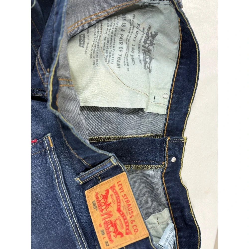 Levi's 569 Y2K Loose Straight Jeans Men W38 L32 Dark Wash Relaxed 2010